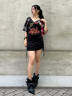 「Desigual（デシグアル）のアイテム」を使った、Desigual心斎橋STAFFさん（レディース・163cm）の夏コーディネート