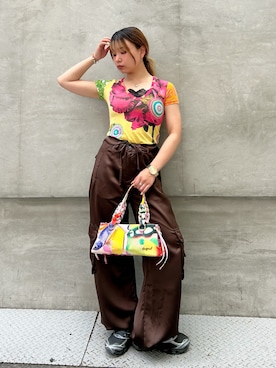 「Desigual（デシグアル）のアイテム」を使った、Desigual心斎橋STAFFさん（レディース・153cm）の夏コーディネート