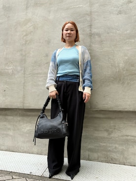 「アイテム（タンクトップ、ブルー系）」を使った、Desigual心斎橋STAFFさん（レディース・162cm）の秋コーディネート