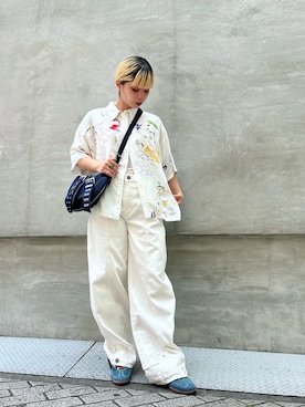 「Desigual（デシグアル）のアイテム（パンツ）」を使った、Desigual心斎橋STAFFさん（レディース・156cm）の夏コーディネート