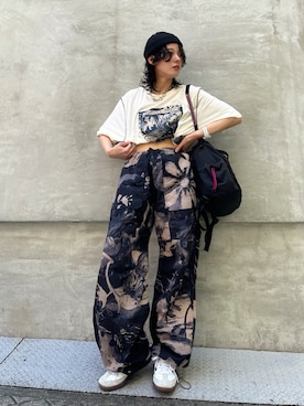 「GU（ジーユー）のアイテム（帽子）」を使った、Desigual心斎橋STAFFさん（レディース・160cm）の春コーディネート