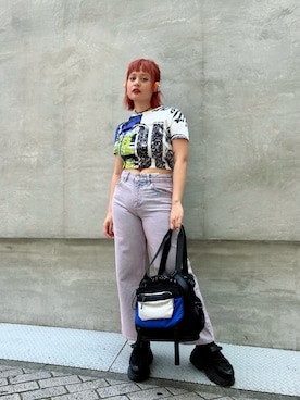 「Desigual（デシグアル）のアイテム（パンツ）」を使った、Desigual心斎橋STAFFさん（レディース・158cm）の夏コーディネート
