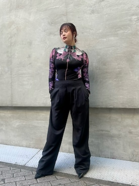 「アイテム（Tシャツ/カットソー）」を使った、Desigual心斎橋STAFFさん（レディース・158cm）の冬コーディネート