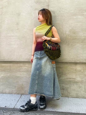 「Desigual（デシグアル）のアイテム」を使った、Desigual心斎橋STAFFさん（レディース・153cm）の夏コーディネート