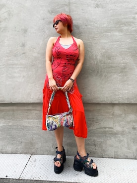 「Desigual（デシグアル）のアイテム」を使った、Desigual心斎橋STAFFさん（レディース・158cm）の夏コーディネート