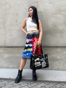 「Desigual（デシグアル）のアイテム」を使った、Desigual心斎橋STAFFさん（レディース・163cm）の夏コーディネート