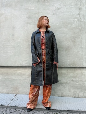 「アイテム（チェスターコート）」を使った、Desigual心斎橋STAFFさん（レディース・162cm）の秋コーディネート