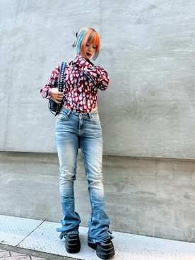 「フレアデニム」｜Desigual心斎橋STAFFさん（レディース・156cm）の秋コーディネート