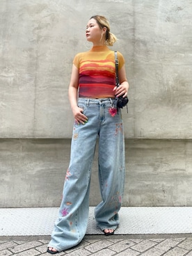 「Desigual（デシグアル）のアイテム」を使った、Desigual心斎橋STAFFさん（レディース・162cm）の夏コーディネート