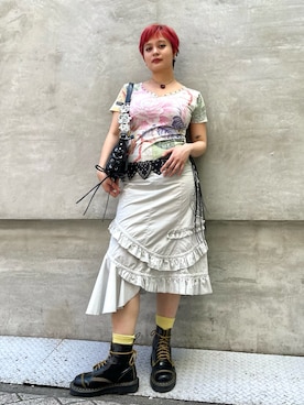 「Desigual（デシグアル）のアイテム」を使った、Desigual心斎橋STAFFさん（レディース・158cm）の夏コーディネート