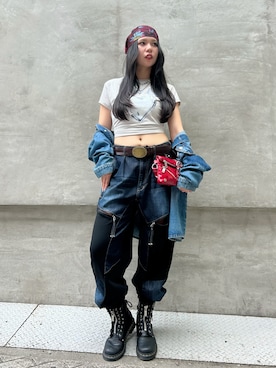 「Desigual（デシグアル）のアイテム」を使った、Desigual心斎橋STAFFさん（レディース・163cm）の夏コーディネート