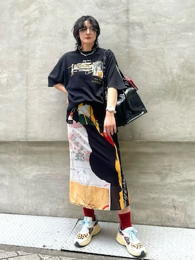 「Desigual（デシグアル）のアイテム」を使った、Desigual心斎橋STAFFさん（レディース・160cm）の夏コーディネート