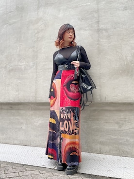 「アイテム（バックパック/リュック）」を使った、Desigual心斎橋STAFFさん（レディース・158cm）の冬コーディネート