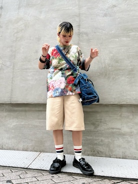 「アイテム（バックパック/リュック）」を使った、Desigual心斎橋STAFFさん（レディース・156cm）の夏コーディネート