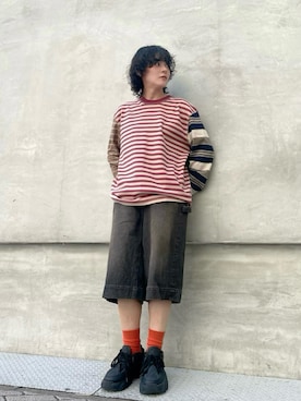 「アイテム（レッグウェア）」を使った、Desigual心斎橋STAFFさん（メンズ・160cm）の秋コーディネート