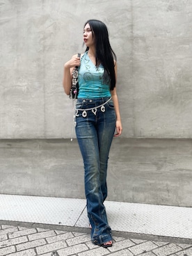 「Desigual（デシグアル）のアイテム」を使った、Desigual心斎橋STAFFさん（レディース・163cm）の夏コーディネート
