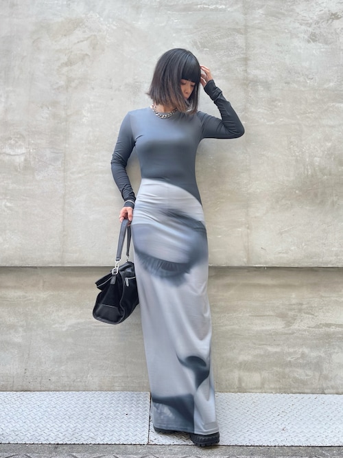 デシグアル Desigual ORLANDO ワンピースロングスリーブ （グレー/ブラック） ORLANDO ワンピースロングスリーブ