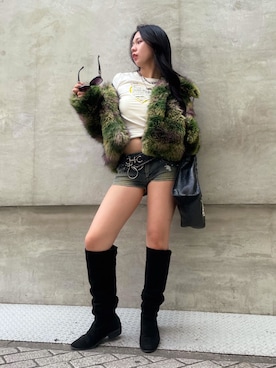 「アイテム（その他アウター）」を使った、Desigual心斎橋STAFFさん（レディース・163cm）の秋コーディネート