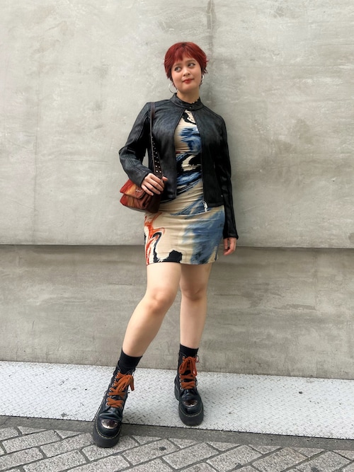Desigual(デシグアル) レザージャケット ライダース マオカラー Desigual(デシグアル) レザージャケット ライダース マオカラー