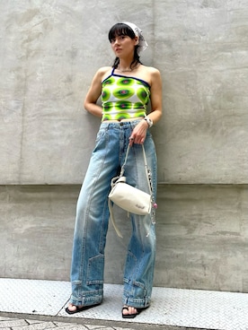 「Desigual（デシグアル）のアイテム」を使った、Desigual心斎橋STAFFさん（レディース・160cm）の夏コーディネート