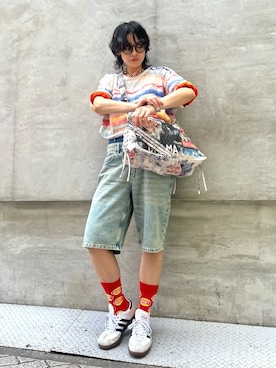 「Desigual（デシグアル）のアイテム」を使った、Desigual心斎橋STAFFさん（メンズ・160cm）の夏コーディネート
