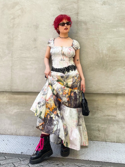 Desigual（デシグアル） ワンピース 半袖 フラワーパッチワーク