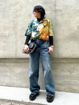 「オープンカラーシャツ」｜Desigual心斎橋STAFFさん（メンズ・160cm）の春コーディネート