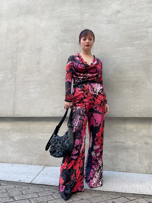 Desigual（デシグアル） パンツ カラフル花柄プリント ワイドロング