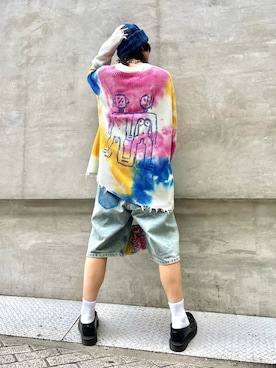 「タイダイ柄」｜Desigual心斎橋STAFFさん（メンズ・160cm）の夏コーディネート