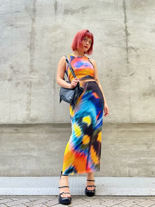 tシャツ TSBUTTERFLYLACROIX サンセットブラー クロップドタンク レディース Desigual tシャツ TSBUTTERFLYLACROIX サンセットブラー
