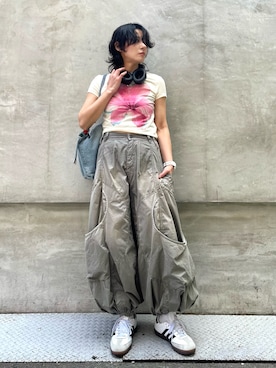 「Desigual（デシグアル）のアイテム」を使った、Desigual心斎橋STAFFさん（レディース・160cm）の夏コーディネート