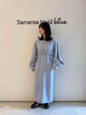 「Samansa Mos2 blue（サマンサモスモスブルー）のアイテム（ワンピース/ドレス）」を使った、wakaさん（レディース・158cm）の春コーディネート