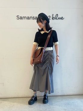 「ehka sopo（エヘカソポ）のアイテム（ハンチング/ベレー帽）」を使った、wakaさん（レディース・158cm）の夏コーディネート