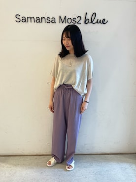 「Samansa Mos2 blue（サマンサモスモスブルー）のアイテム（サンダル）」を使った、wakaさん（レディース・158cm）の夏コーディネート