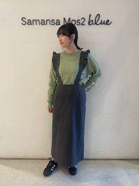 「Samansa Mos2 blue（サマンサモスモスブルー）のアイテム（ニット/セーター）」を使った、wakaさん（レディース・158cm）の冬コーディネート