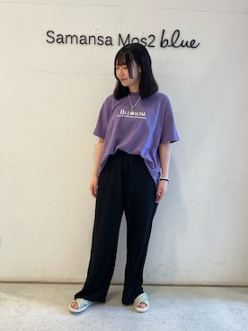 「Samansa Mos2 blue（サマンサモスモスブルー）のアイテム（サンダル）」を使った、wakaさん（レディース・158cm）の夏コーディネート