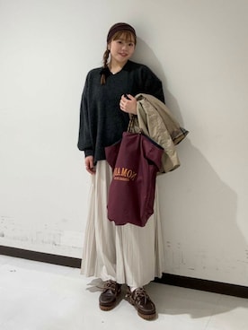 「アイテム（ヘアバンド）」を使った、3soa17さん（レディース・152cm）の秋コーディネート
