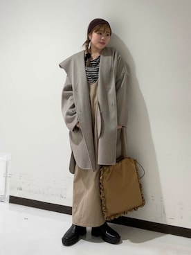 「アイテム（ヘアバンド）」を使った、3soa17さん（レディース・152cm）の秋コーディネート