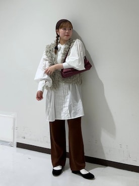 「アイテム（ヘアバンド）」を使った、3soa17さん（レディース・152cm）の秋コーディネート