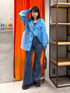 「PAGEBOY（ページボーイ）のプラットチャンキースニーカー（スニーカー、ブラック系）」を使った、Sakiさん（レディース・156cm）の春コーディネート