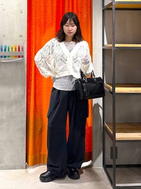 「PAGEBOY（ページボーイ）のアイテム（パンツ）」を使った、Sakiさん（レディース・156cm）の春コーディネート