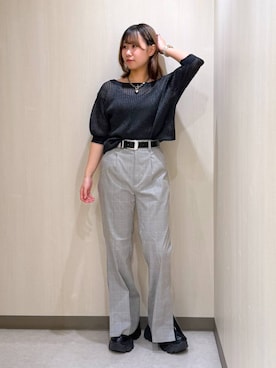 「アイテム（スラックス、その他）」を使った、Sakiさん（レディース・156cm）の夏コーディネート