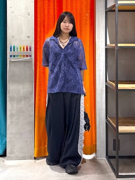 「PAGEBOY（ページボーイ）のレースアップソックスブーツ（ブーツ、ブラック系）」を使った、Sakiさん（レディース・156cm）の春コーディネート