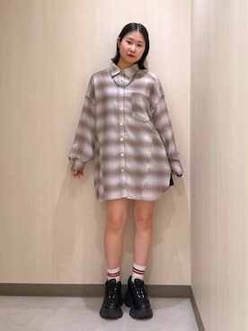「PAGEBOY（ページボーイ）の【ステンレス素材】ロングボールチェーンネックレス（ネックレス）」を使った、Sakiさん（レディース・156cm）の秋コーディネート
