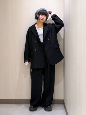 「アイテム（ハンチング/ベレー帽）」を使った、Sakiさん（レディース・156cm・20代）の秋コーディネート