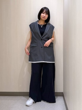 「アイテム（スウェットパンツ）」を使った、Sakiさん（レディース・156cm・20代）の秋コーディネート