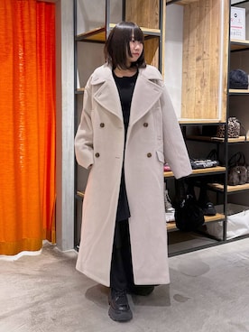 「アイテム（チェスターコート）」を使った、Sakiさん（レディース・156cm・20代）の冬コーディネート