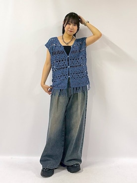 「アイテム（ベスト）」を使った、Sakiさん（レディース・156cm・20代）の夏コーディネート