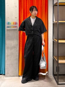 「PAGEBOY（ページボーイ）の≪S/M/Lの3サイズ展開≫ モードバックルスポサン（サンダル、グレー系）」を使った、Sakiさん（レディース・156cm）の春コーディネート