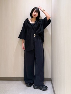 「アイテム（スウェットパンツ）」を使った、Sakiさん（レディース・156cm・20代）の夏コーディネート